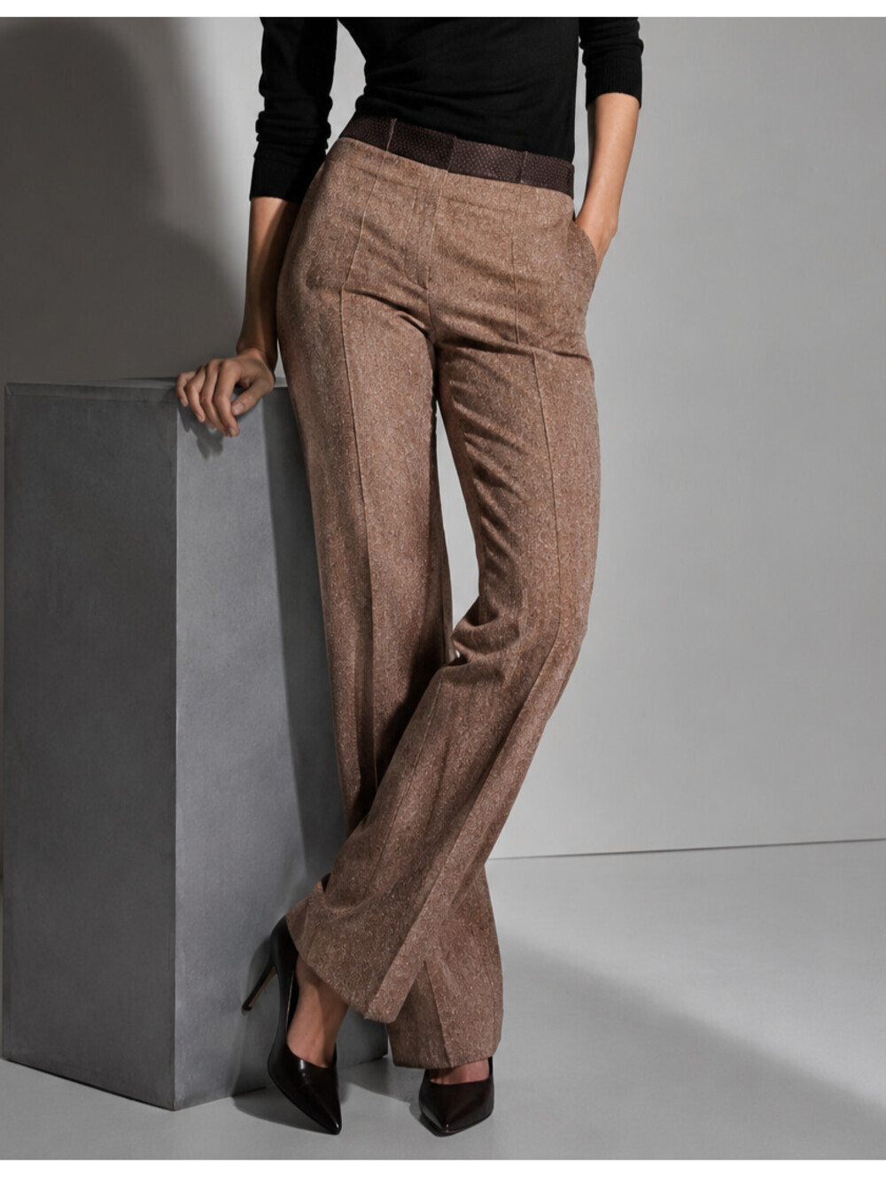 Kenneth Cole Brown Straight-Leg Dress Pants